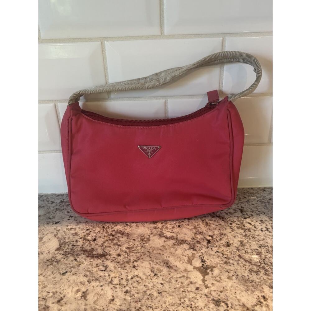 Prada Pink Tessuto Sport Nylon MV515 Italy With Card Card Y2K - Picture 2 of 5